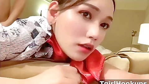 Horny asian maid with big ass gets fucked by a big cock