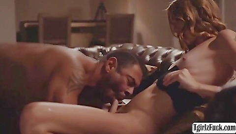 Thirsty blonde girl deepthroats stepdaddy's big cock