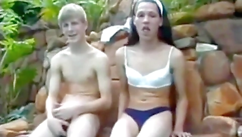 Busty vintage teen in a black hair gets a cock deepthroat