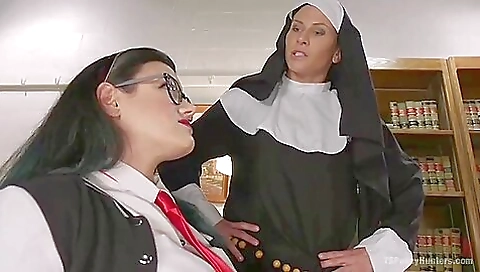 Catholic lady with a tattooed pussy enjoys her succubus partner