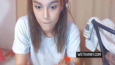 Sexy brunette in a sexy movie is showing off her big tits