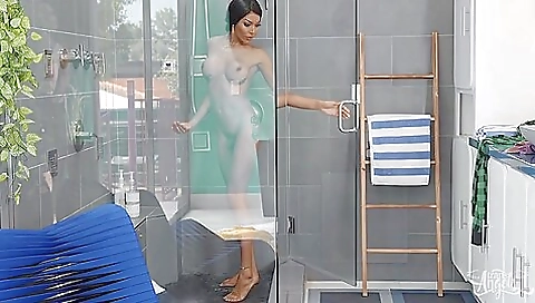 Busty brunette 18+ with tattoos gets fucked hard on cam