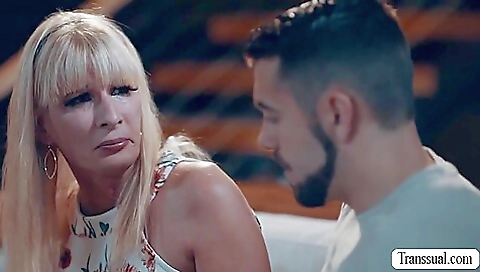 Big tits blonde stepmother fucks her ass on the bed 06d