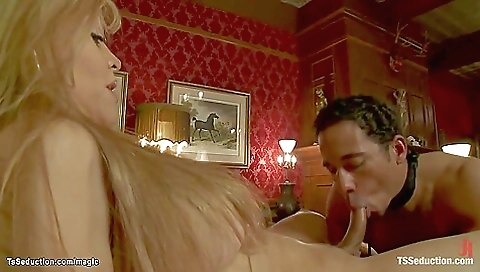 Two blonde sluts fucking a big cock in the back of a truck