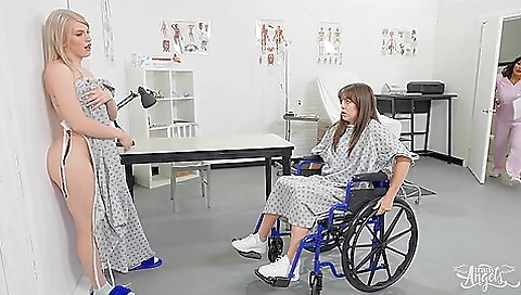 Busty brunette and her trans friend are sexy in the threesome